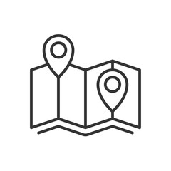 map with pointer icon. vector illustration