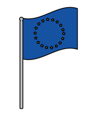 european union flag icon over white background, colorful design.  vector illustration