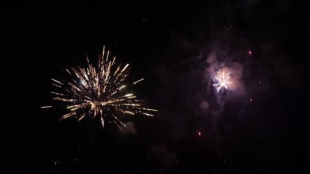 Fireworks in a dark night