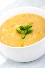 home made corn chowder cream soup