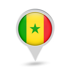 Senegal Flag Round Pin Icon