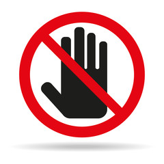 the sign of the stop icon on white background.