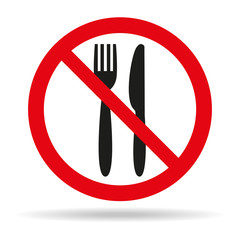 No Food Sign on white background.