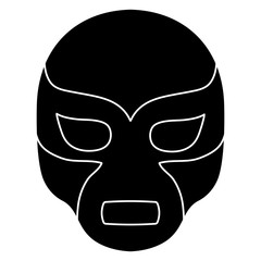 wrestling mask icon over white background, vector illustration