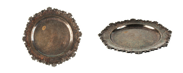 Vintage plate isolated on white