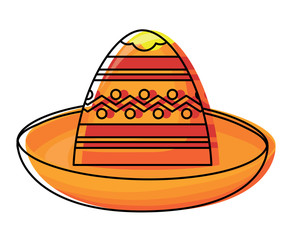 mexican hat icon over white background, colorful design. vector illustration
