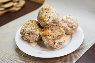 Meatballs with sauce on plate
