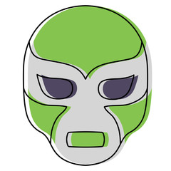 wrestling mask icon over white background, colorful design.  vector illustration