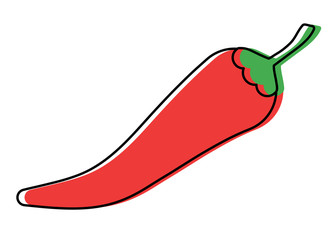 chili pepper icon over white background, colorful design. vector illustration