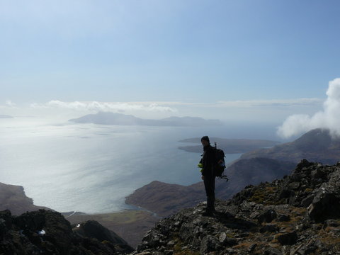 Mountaineer on Blaven (Bla Bheinn) Skye