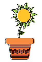Obraz premium flower pot icon over white background, colorful design. vector illustration