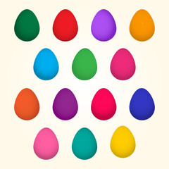 Colorful collection of Easter eggs. Vector illustration