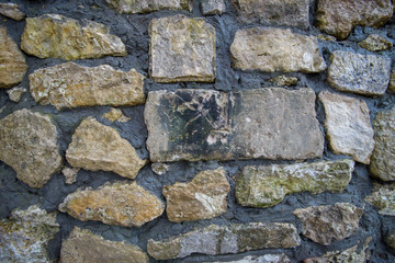 Large bricks wall. Ancient wall texture. Old grunge walls 