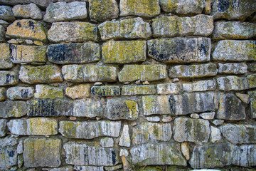 Large bricks wall. Ancient wall texture. Old grunge walls 