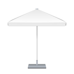 Promotional Square Outdoor Garden White Umbrella Parasol. Front View. Mock Up, Template. Illustration Isolated On White Background. Ready For Your Design. Product Advertising. Vector EPS10 © Denis Semenchenko