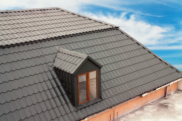 Details of the house roof on sky