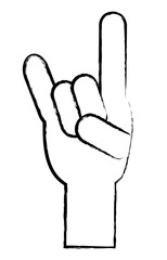 Rock Hand Symbol over white background, colorful design vector illustration