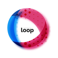 Loop circle business icon, created with glass transparent color shapes