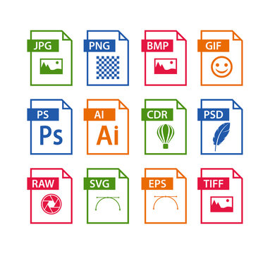 file format icon set. images file type icons. pictures file format icons