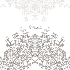 mandala mehndi vector pattern,  ethnic paisley buta hindu oriental ornament, purple curl, floral motif