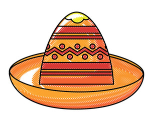 mexican hat icon over white background, colorful design. vector illustration