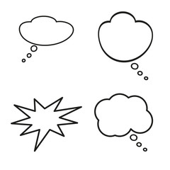 Fototapeta premium Hand drawn Blank white speech bubbles. Vector illustration