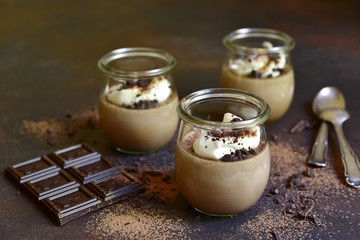 Chocolate coffee panna cotta.