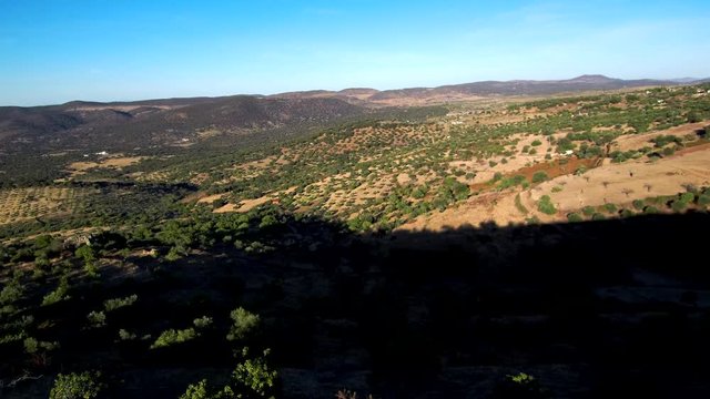 Drone en campos de Salvatierra de los Barros, municipio español, perteneciente a la provincia de Badajoz en Extremadura (España)