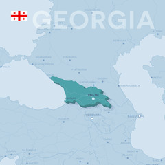 Verctor Map of cities and roads in Georgia.