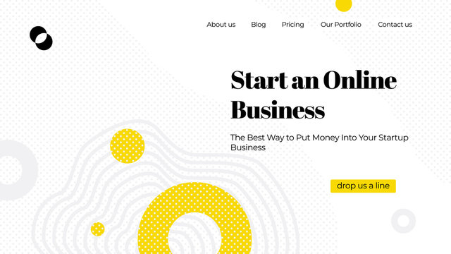 Vector concept with universal abstract shapes, text. Landing pag