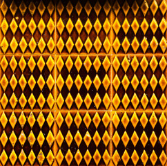 Traditional ornamental Spanish decorative tiles, original ceramic tiles on the walls of buildings
