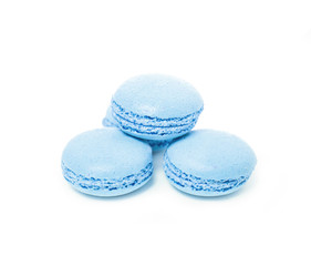 Light blue blueberry traditional french dessert macarons