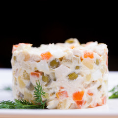 Restaurant dish - Traditional Russian salad 