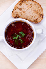 Ukrainian and russian national red borsch