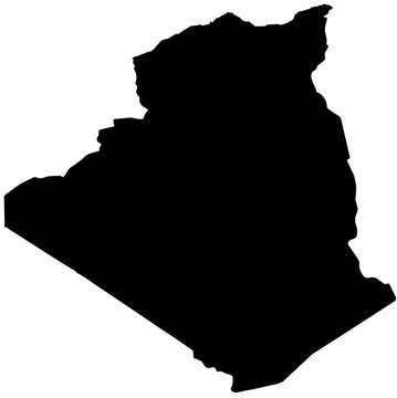 Algeria country Map illustration black