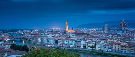 Scenic view on Florence, Tuscany in dusk