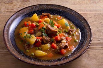Traditional Irish lamb stew. Nutritious savory dish, popular in Ireland