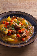 Traditional Irish lamb stew. Nutritious savory dish, popular in Ireland
