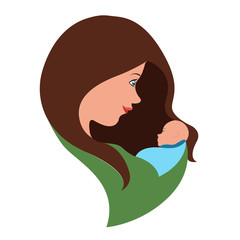 Mother holding her baby icon
