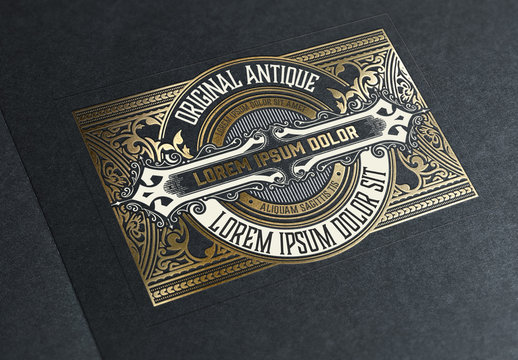 Vintage-Style Label with Gold Accents