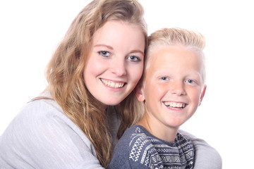 Happy brother and sister