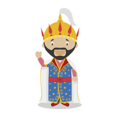 Tamerlane cartoon character. Vector Illustration. Kids History Collection.