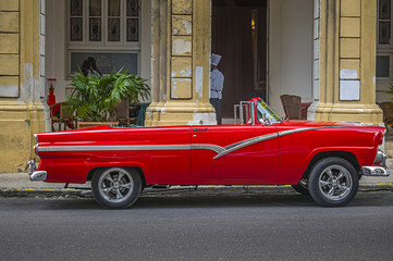 Classic American vintage car in Havana, Cuba 
