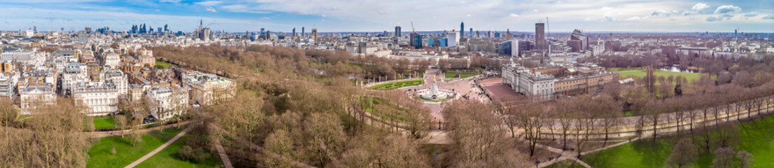 Aerial view on Buckingham palace in sunny day, London