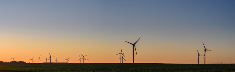 Windpark in the sunset
