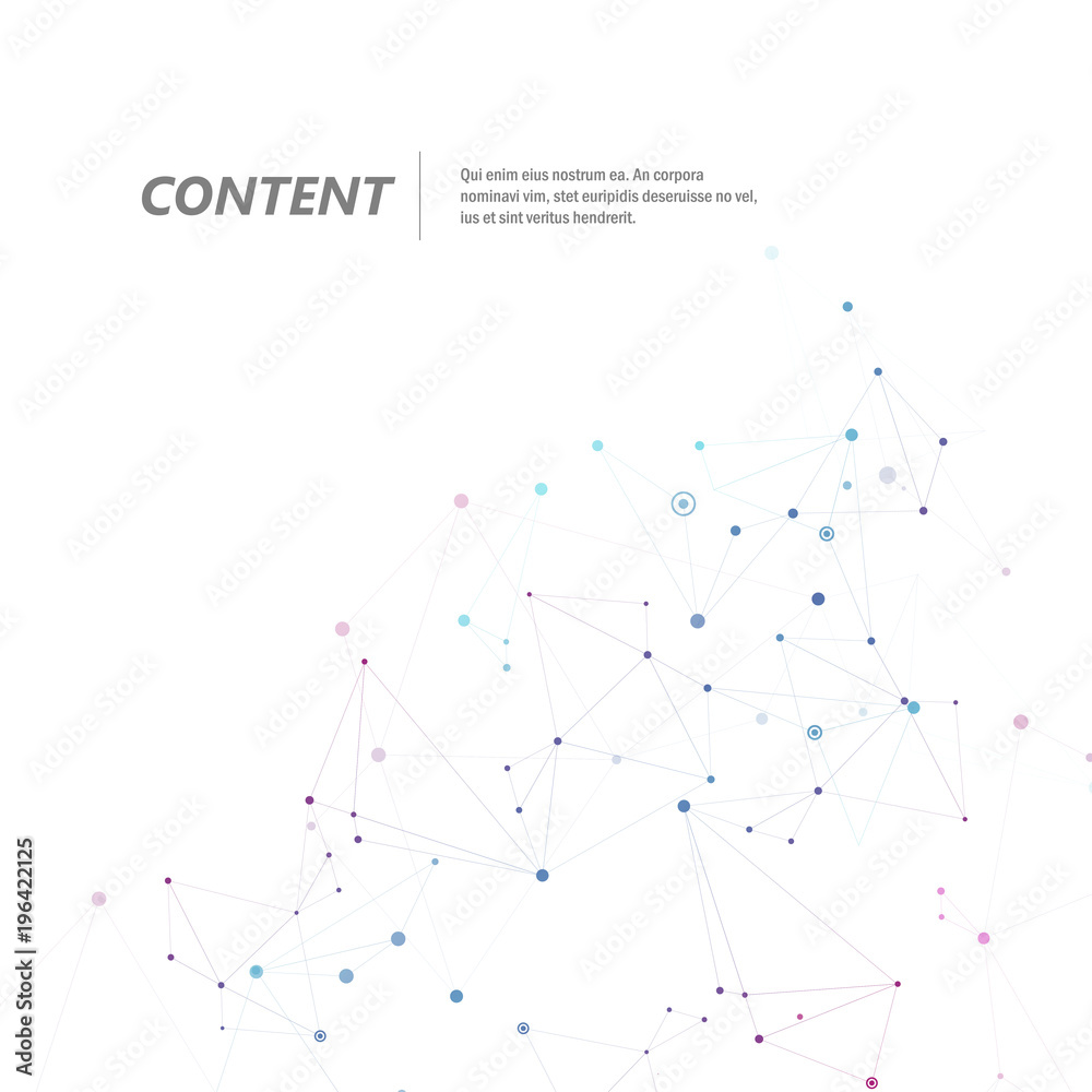 Poster Lines connecting creative grid points on surface. Abstract cover background