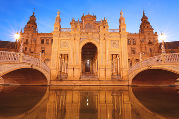 Spain Square at night. Sevilla - Spain.