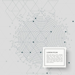 Abstract background with hexagon pattern and dots