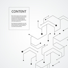 Hexagonal technology pattern. Molecular connect composition