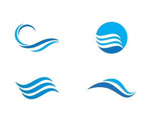 Naklejka premium Water Wave symbol and icon Logo Template